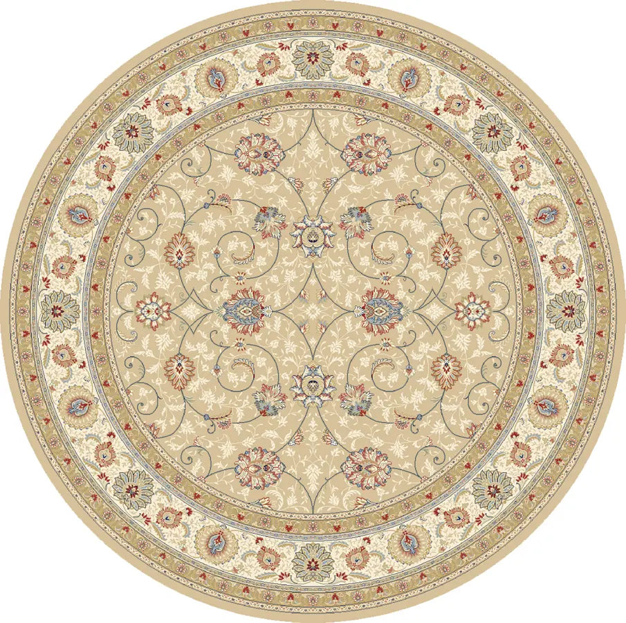 Dynamic Rugs Ancient Garden 57120 Lt Gold / Ivory Rugs - Round