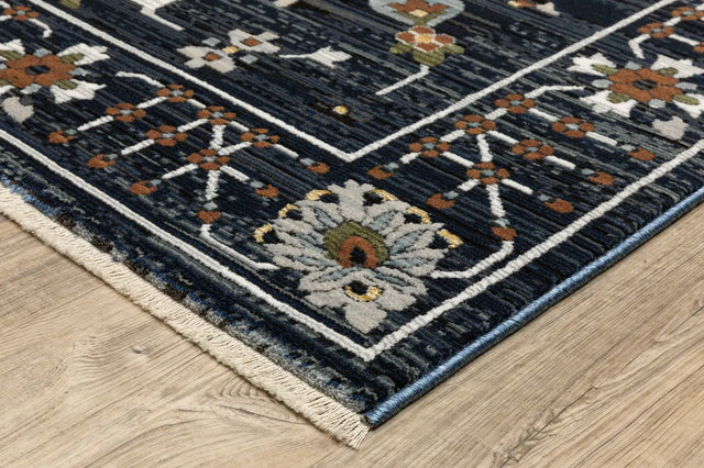 Oriental Weavers Sphinx KEIRA KEI08 Blue Traditional Rugs - corner detail