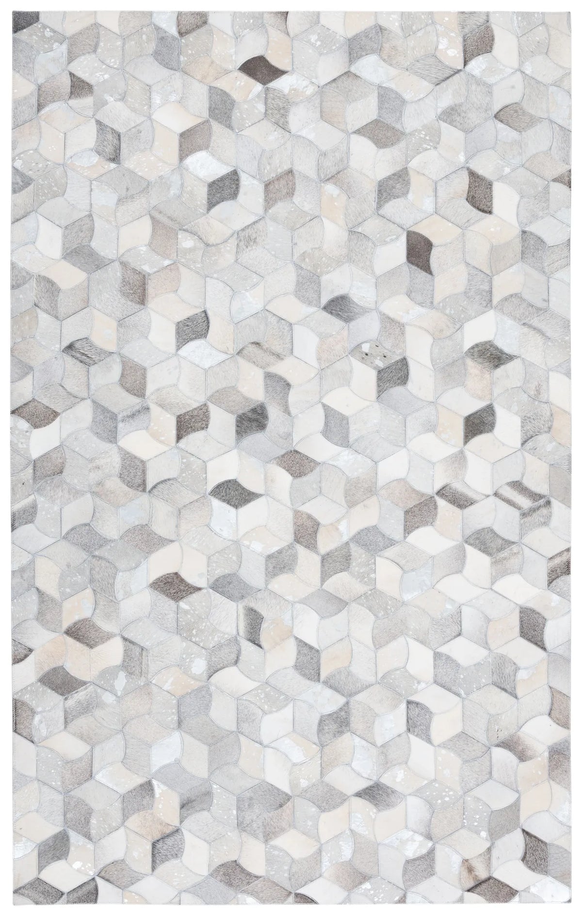 Safavieh Studio Leather 4'-0" x 6'-0" Rug in Ivory / Grey