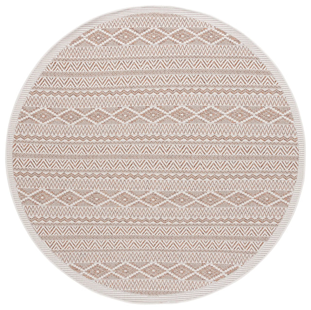 Safavieh Wicker 6'-7" x 6'-7" Rug in Orange / Beige