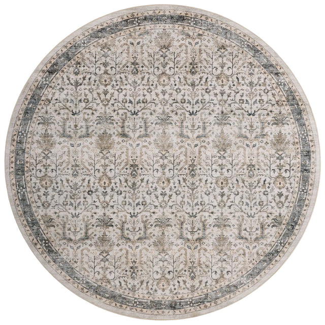 Loloi Anniston ANS-01 Ivory / Stone Rug - round flat