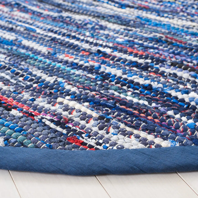 Safavieh Rag Rug 6'-0" x 6'-0" Rug in Blue / Multi