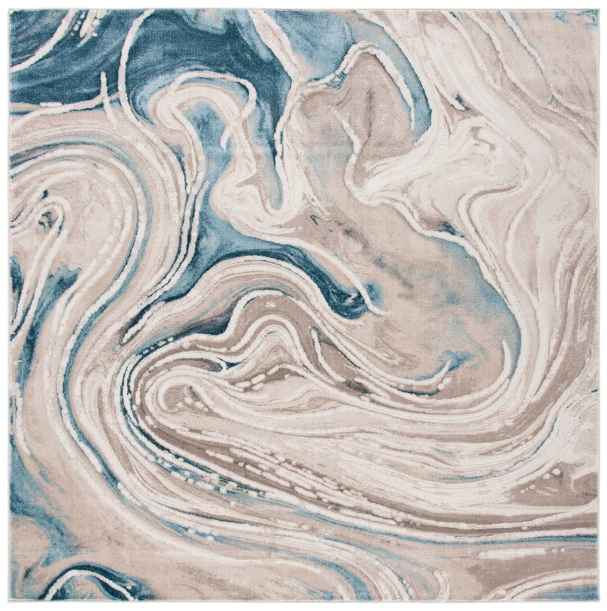 Safavieh Meadow 500 6'-7" x 6'-7" Rug in Beige / Blue