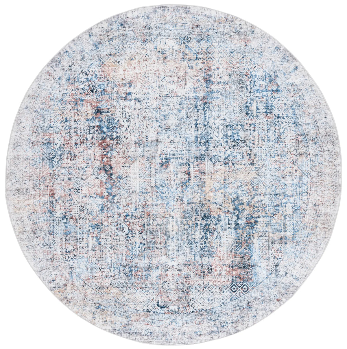 Safavieh Santa Monica 6'-0" x 6'-0" Rug in Blue / Rust