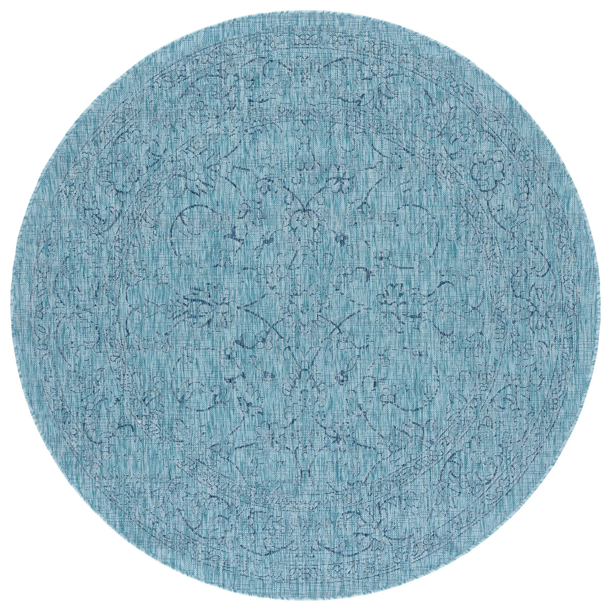 Safavieh Courtyard 6'-7" x 6'-7" Rug in Aqua / Navy