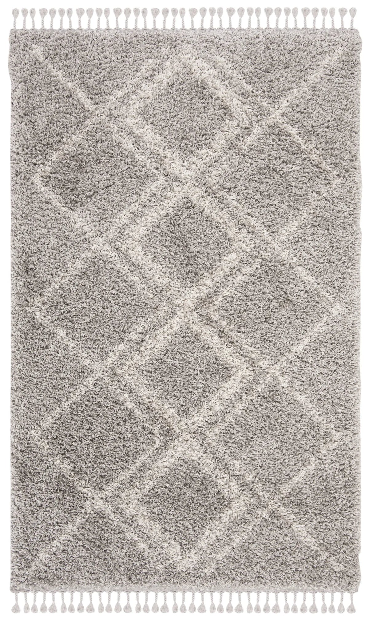 Safavieh Pro Lux Shag 400 4'-0" x 6'-0" Rug in Grey / Cream