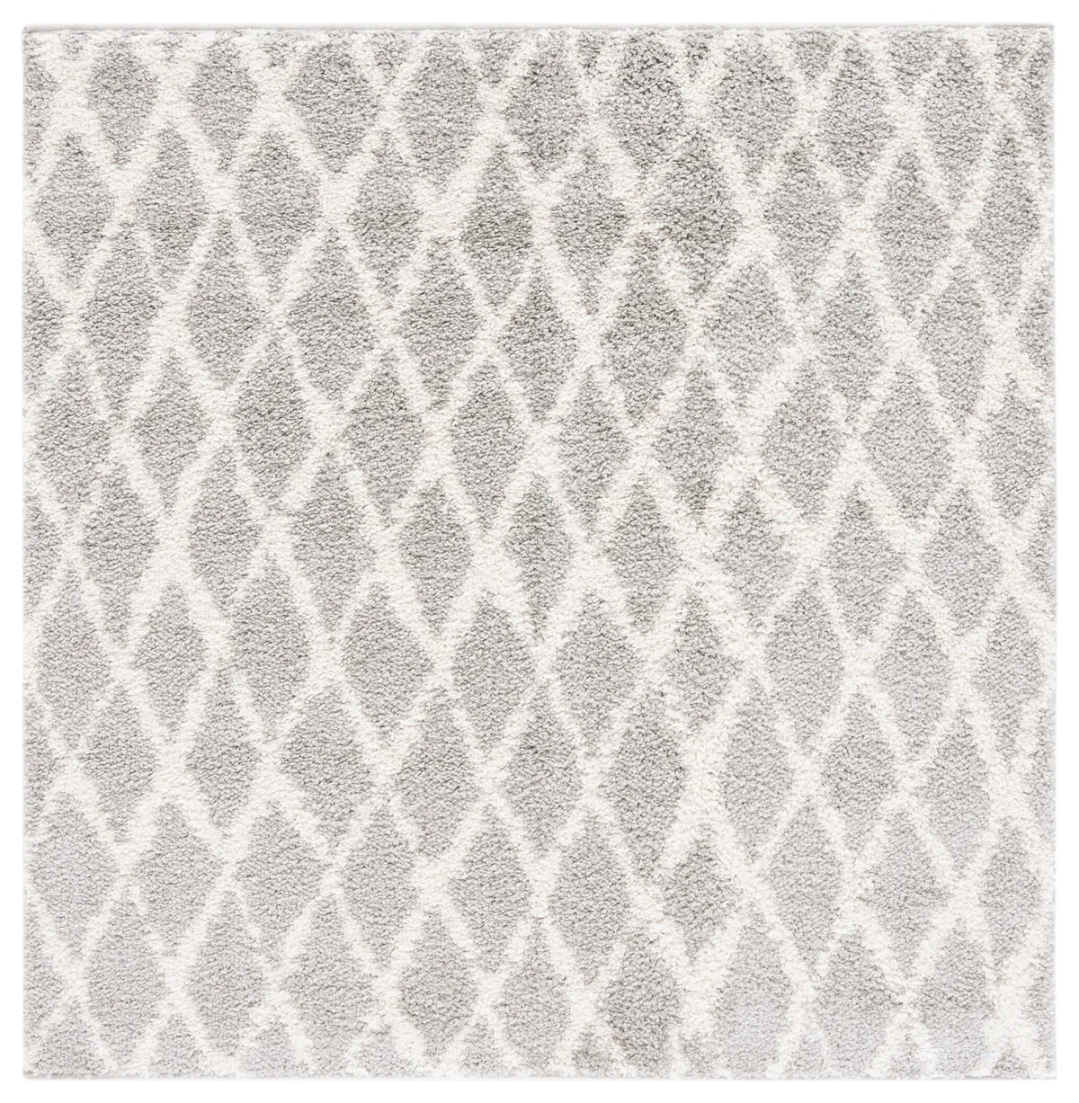 Safavieh Berber Shag 5'-1" x 5'-1" Rug in Light Grey / Cream