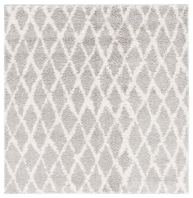 Safavieh Berber Shag 5'-1" x 5'-1" Rug in Light Grey / Cream