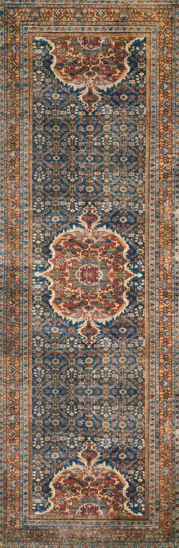 Loloi Layla Lay-09 Cobalt Blue / Spice Rugs - runner flat