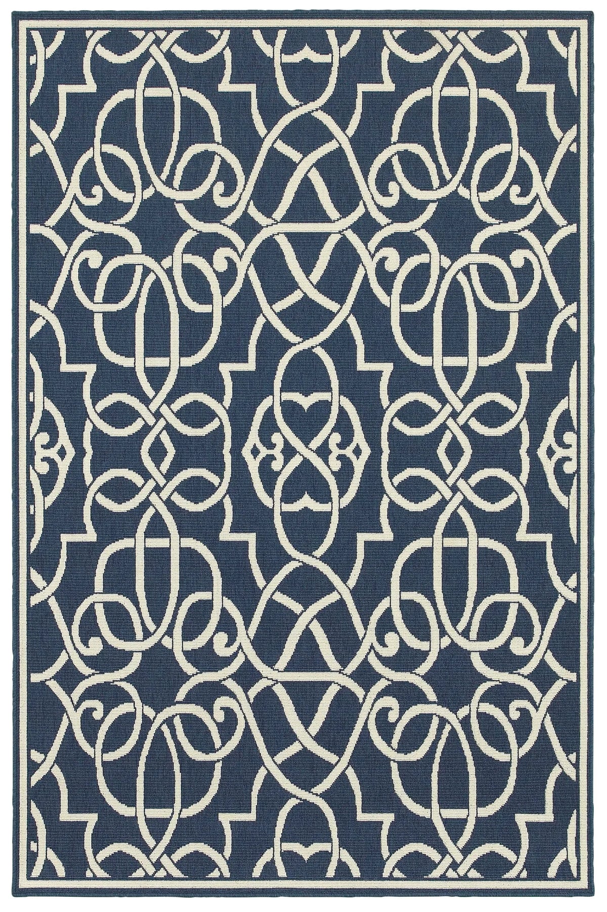 Oriental Weavers Sphinx Meridian 2205B Navy / Ivory Rugs - main flat