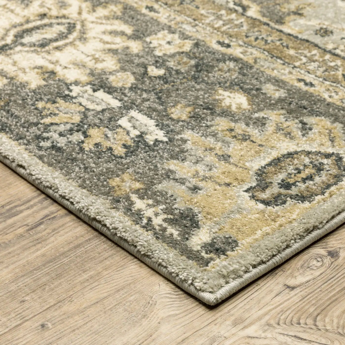 Oriental Weavers Sphinx Florence 4928C Blue/ Brown Rugs - corner detail