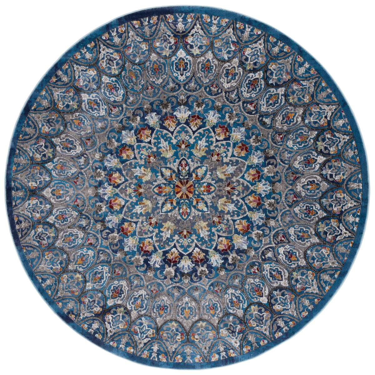 Safavieh Aria 6'-5" x 6'-5" Rug in Navy / Gold