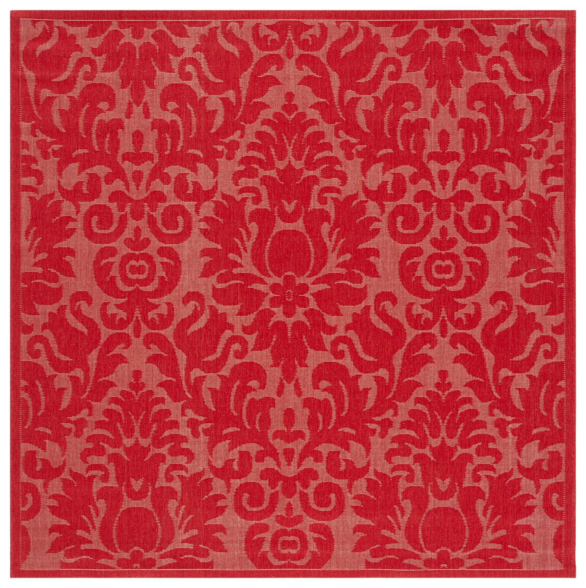 Safavieh Courtyard 6'-7" x 6'-7" Rug in Red / Red