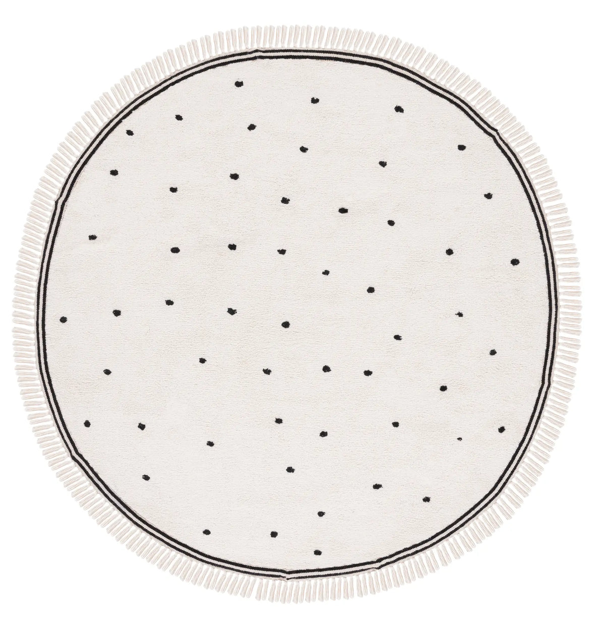 Safavieh Easy Care 6'-0" x 6'-0" Rug in Ivory / Black
