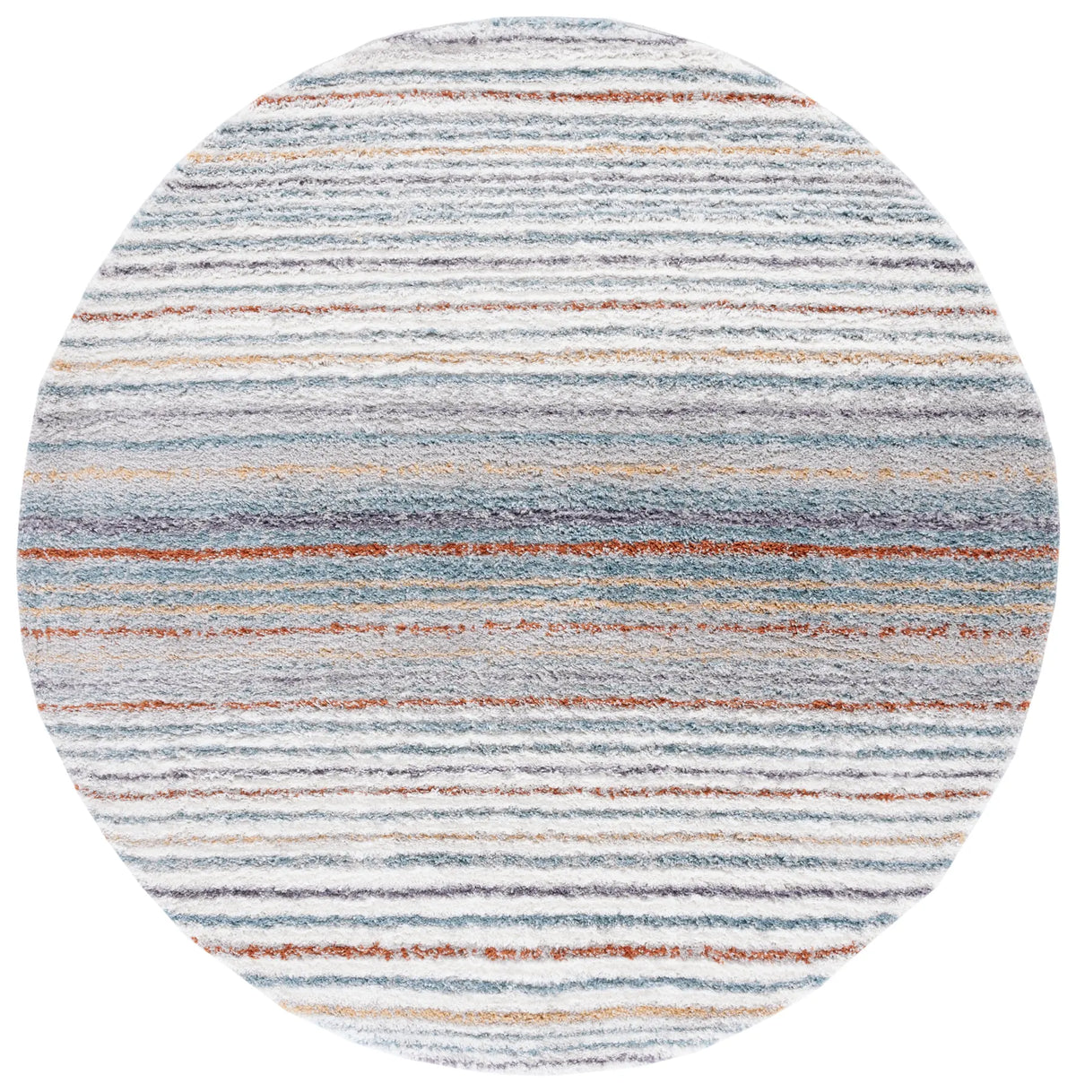 Safavieh Berber Shag 7'-0" x 7'-0" Rug in Blue Rust / Ivory