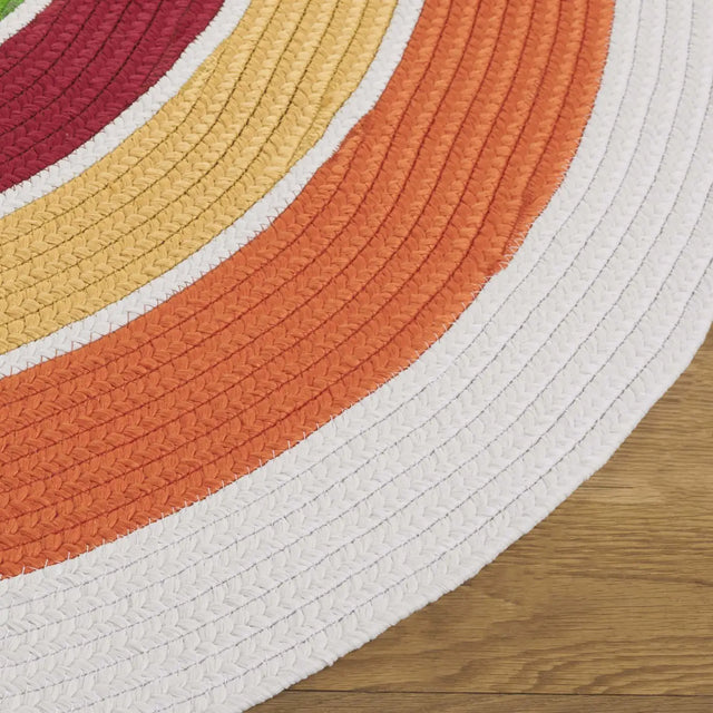 Safavieh Braided 5'-0" x 8'-0" Rug in Ivory / Rainbow