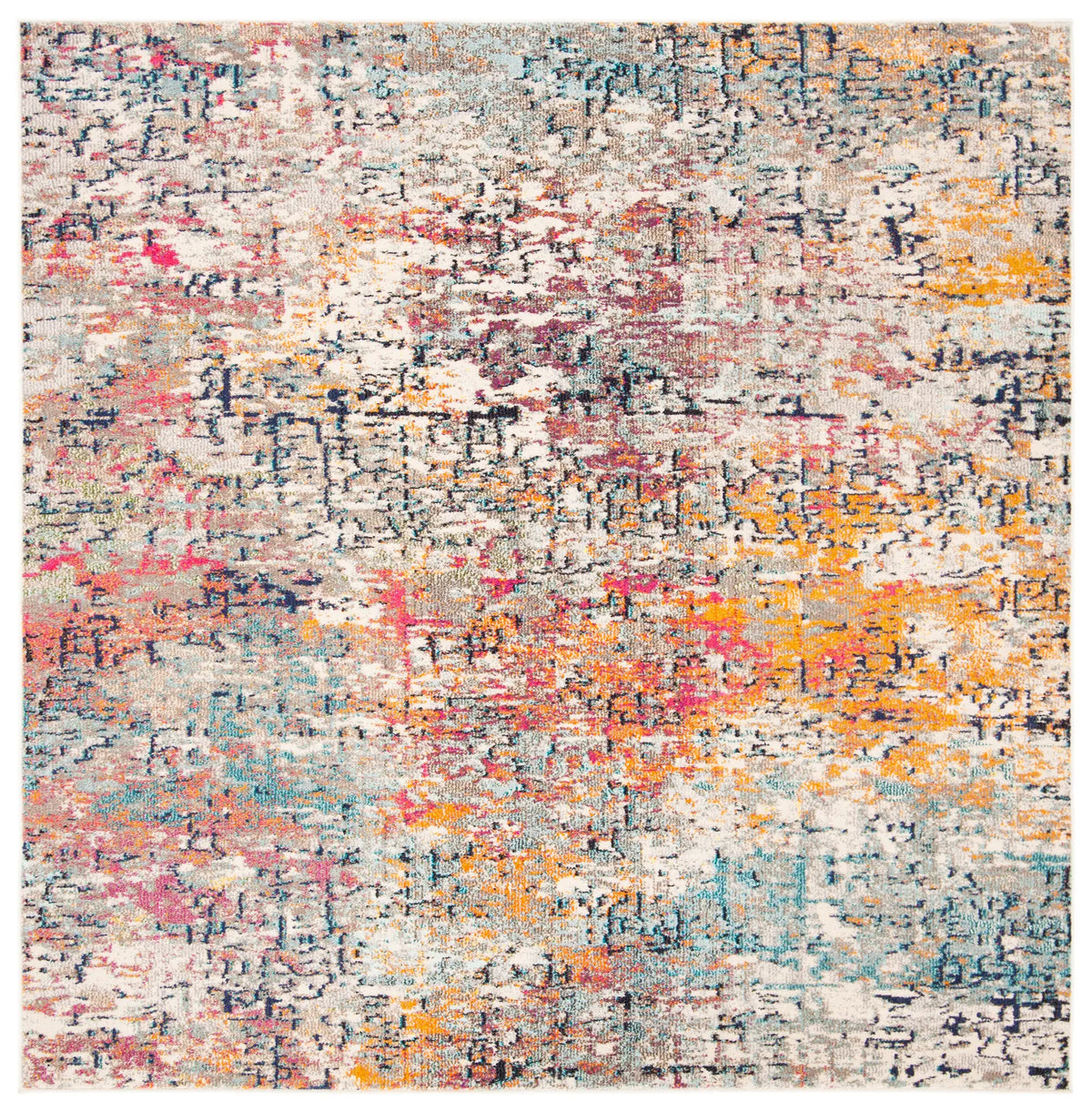 Safavieh Madison 6'-7" x 6'-7" Rug in Grey / Pink