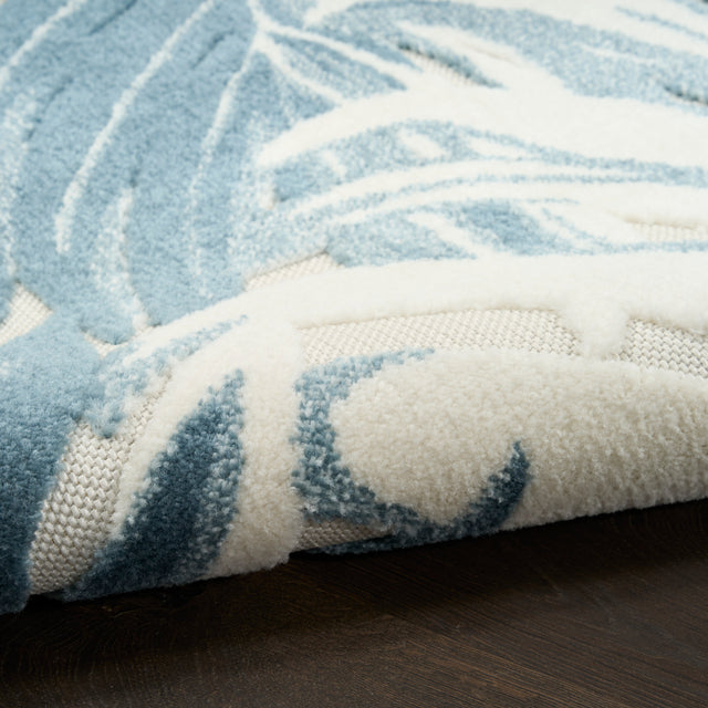 Nourison Aloha ALH43 Machine Made Ivory, Blue Rug