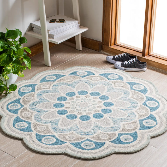 Safavieh Novelty 4'-0" x 4'-0" Rug in Grey / Blue