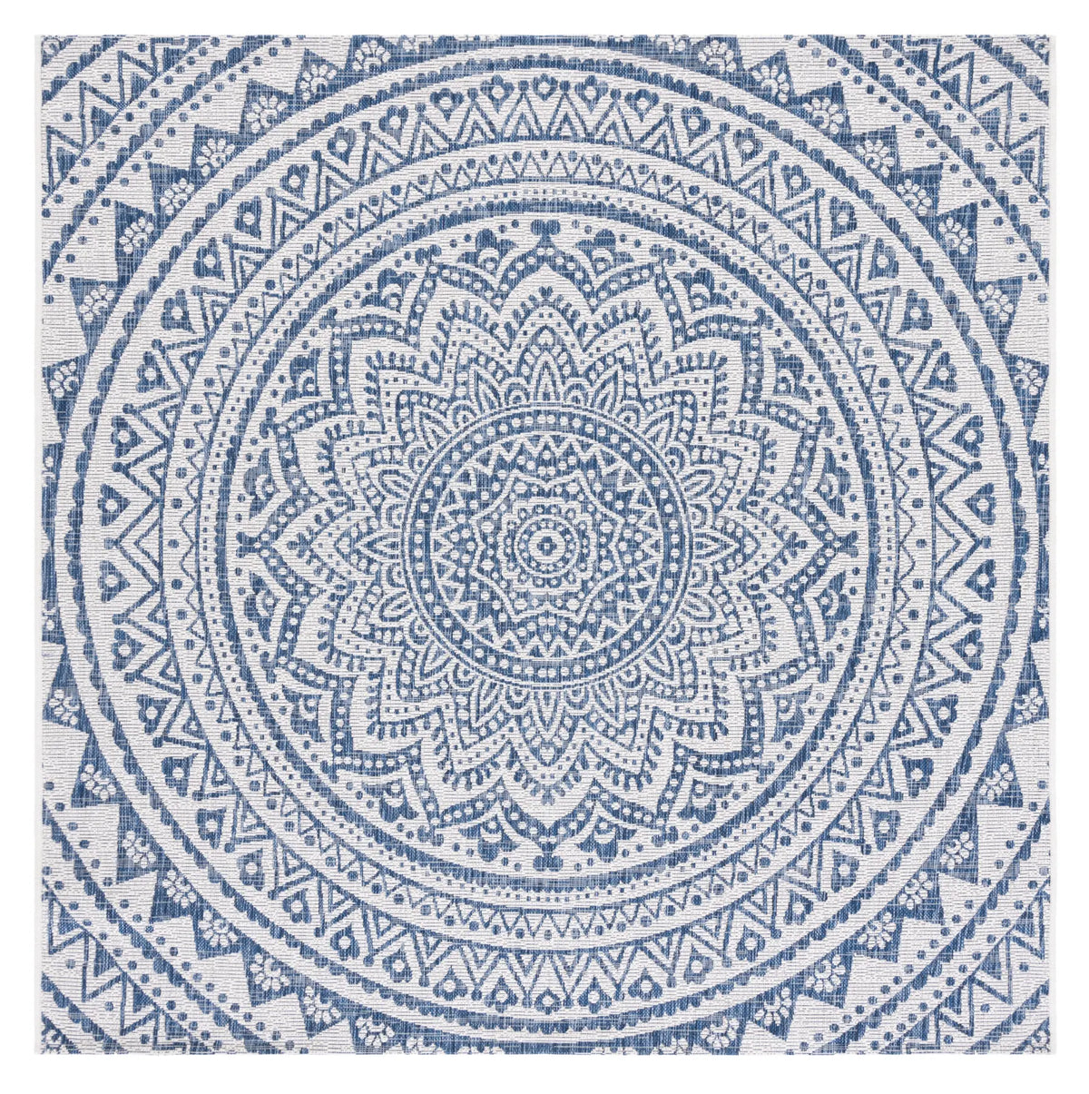Safavieh Courtyard 6'-7" x 6'-7" Rug in Ivory / Navy