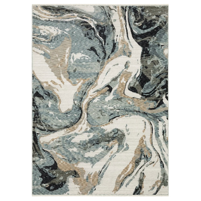 Oriental Weavers Sphinx ECHO ECH07 Blue Abstract Rugs - main flat
