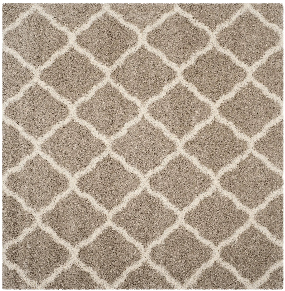 Safavieh Hudson Shag 7'-0" x 7'-0" Rug in Beige / Ivory