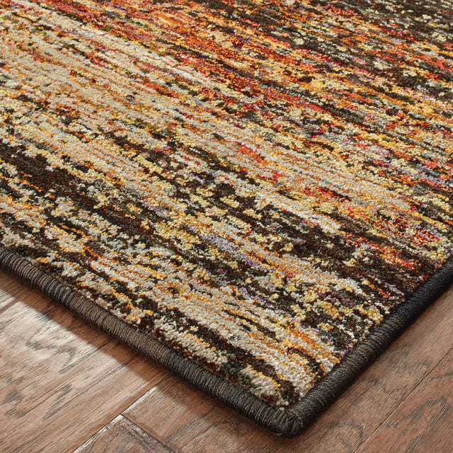 Oriental Weavers Sphinx Atlas 8037C Gold/Charcoal Rugs - corner detail