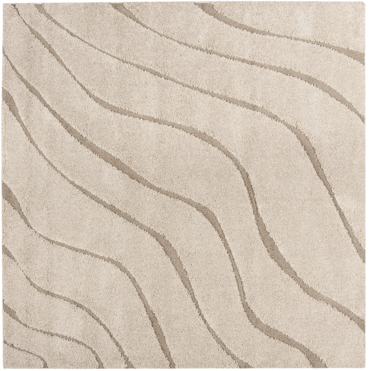 Safavieh Florida Shag 6'-7" x 6'-7" Rug in Cream / Beige
