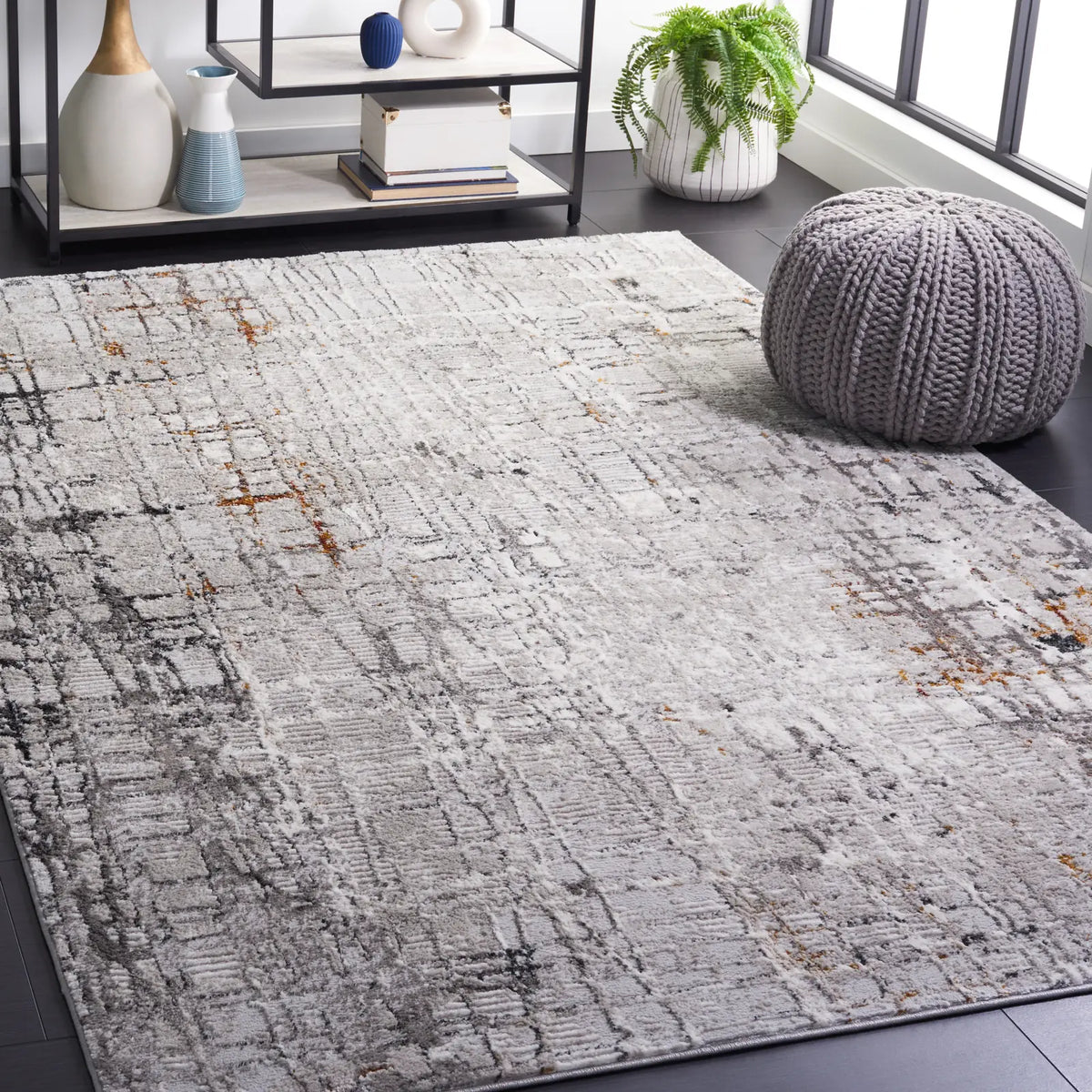 Safavieh Meadow 500 4'-0" x 6'-0" Rug in Light Grey / Dark Grey