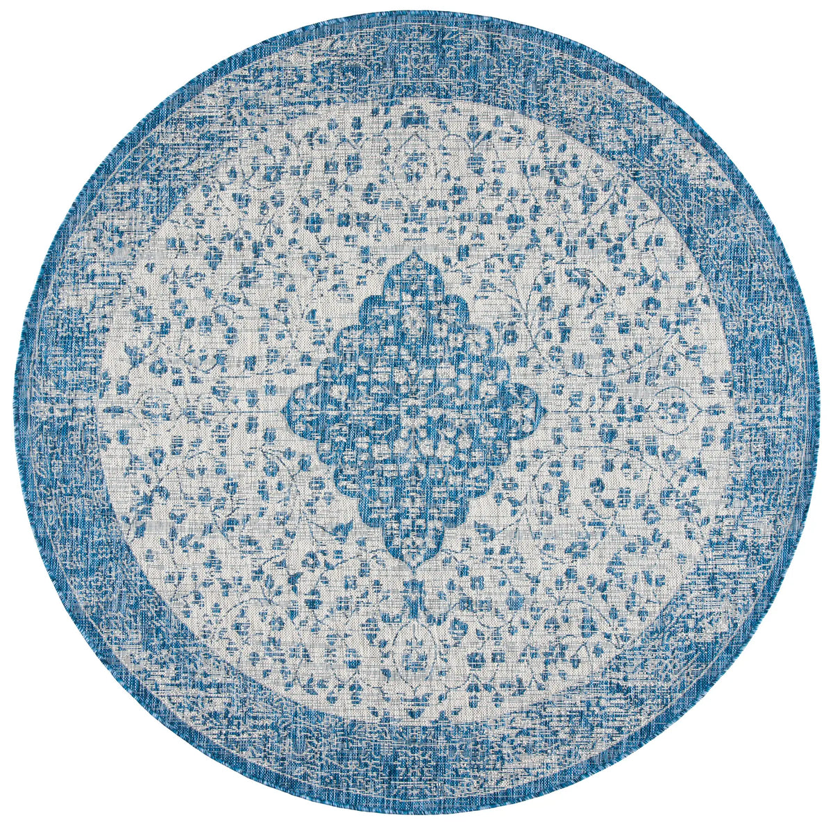 Safavieh Courtyard 6'-7" x 6'-7" Rug in Blue / Grey
