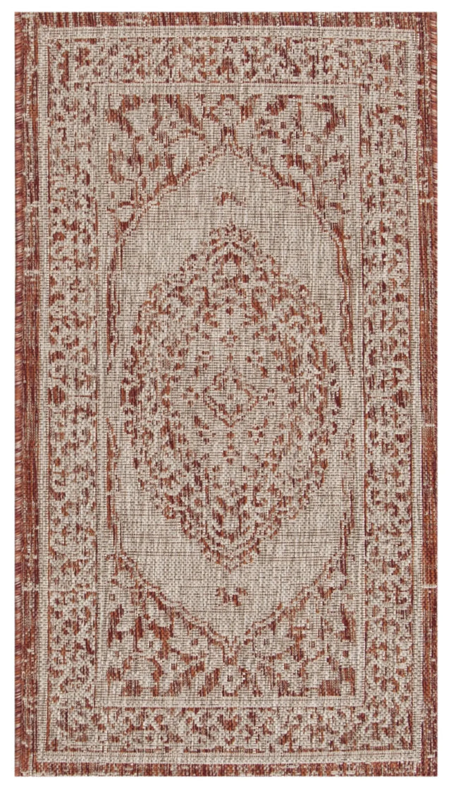 Safavieh Courtyard 2'-0" x 3'-7" Rug in Light Beige / Terracotta
