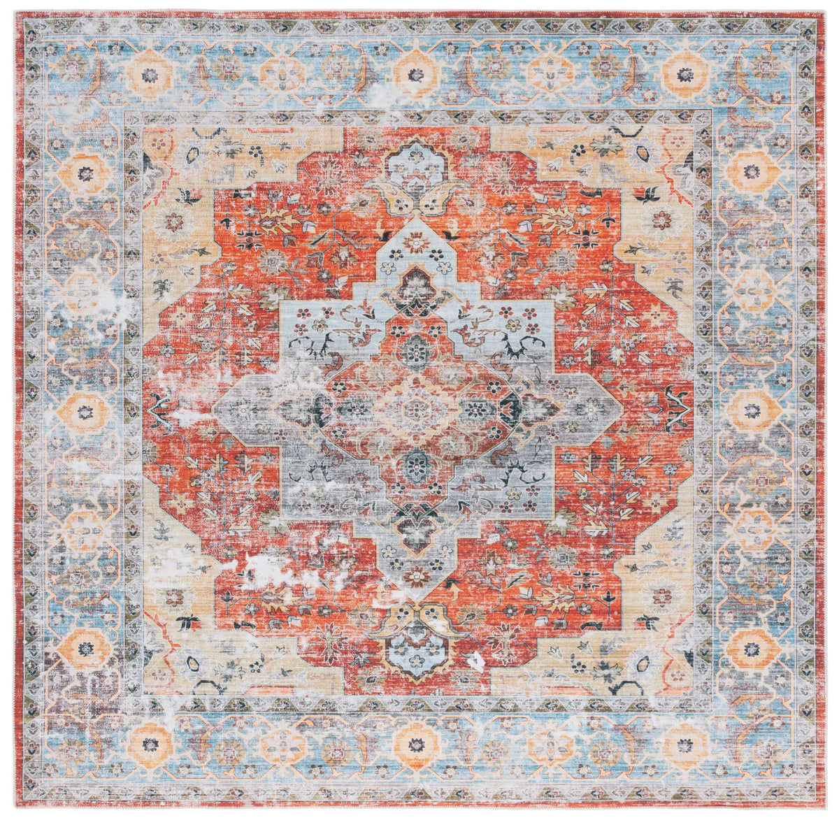 Safavieh Arizona 6'-0" x 6'-0" Rug in Rust / Aqua
