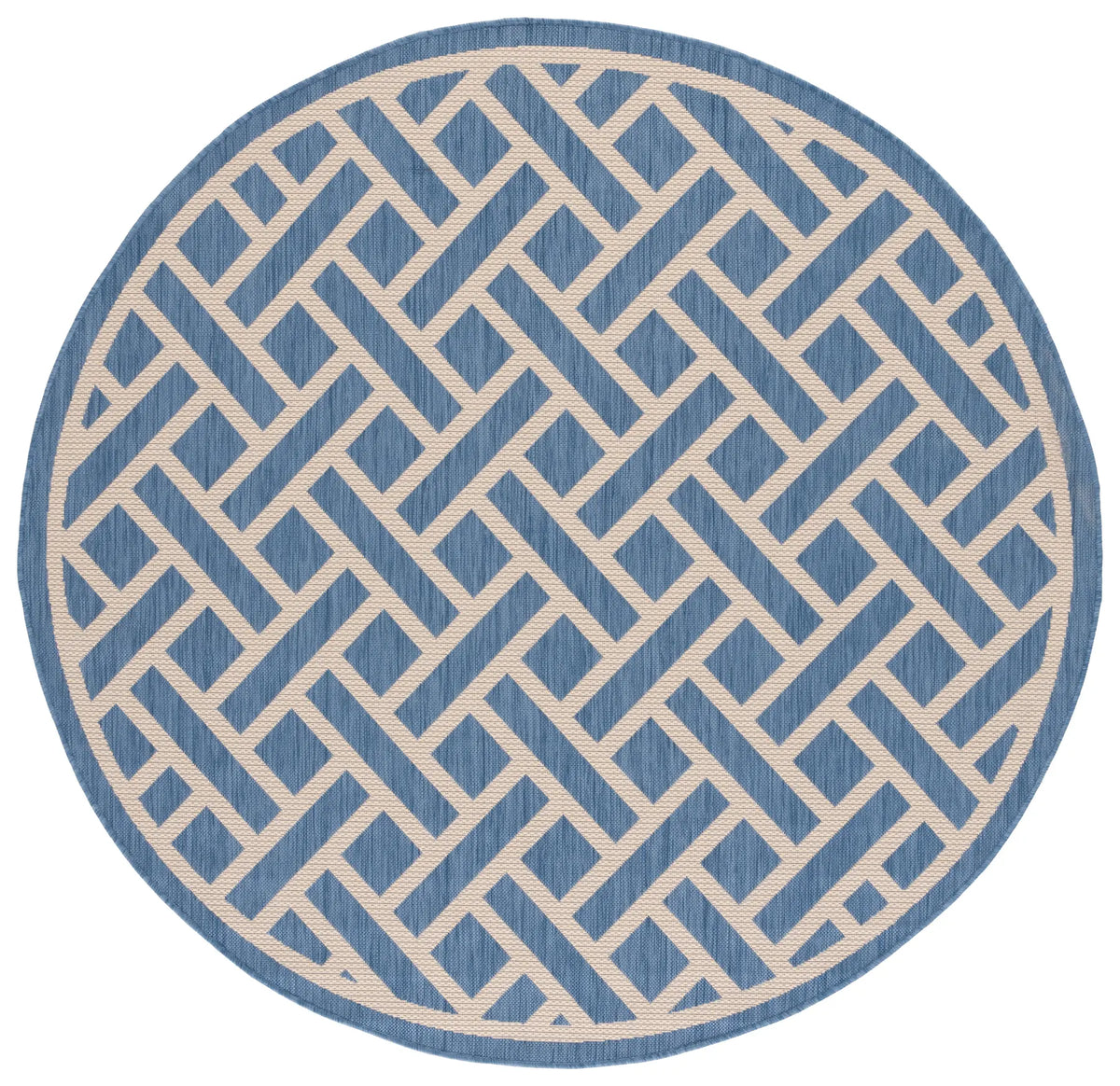 Safavieh Courtyard 6'-7" x 6'-7" Rug in Blue / Light Beige