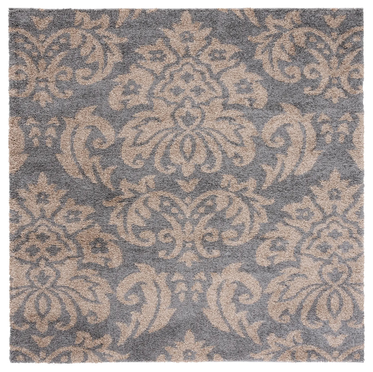 Safavieh Florida Shag 6'-7" x 6'-7" Rug in Grey / Beige