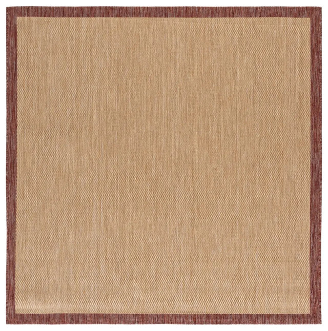 Safavieh Courtyard 6'-7" x 6'-7" Rug in Beige / Red