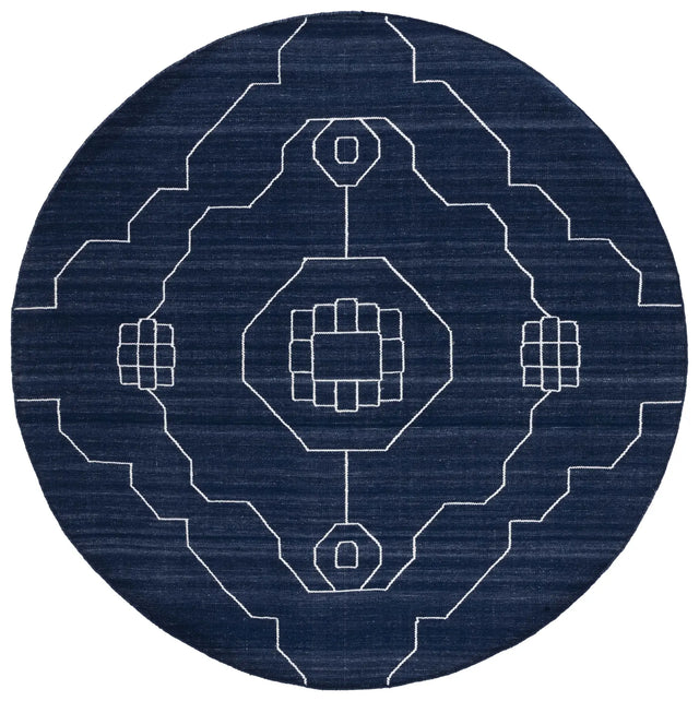 Safavieh Kilim 7'-0" x 7'-0" Rug in Navy / Ivory