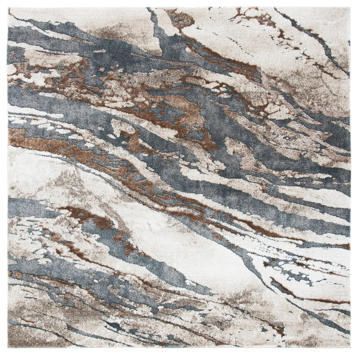Safavieh Pacific 6'-7" x 6'-7" Rug in Dark Grey / Beige