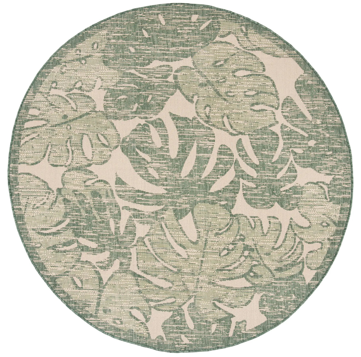 Safavieh Courtyard 6'-7" x 6'-7" Rug in Beige / Green