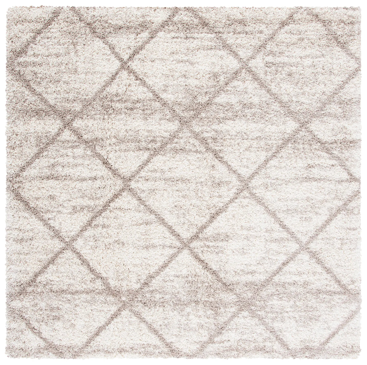 Safavieh Hudson Shag 7'-0" x 7'-0" Rug in Multi Ivory / Beige