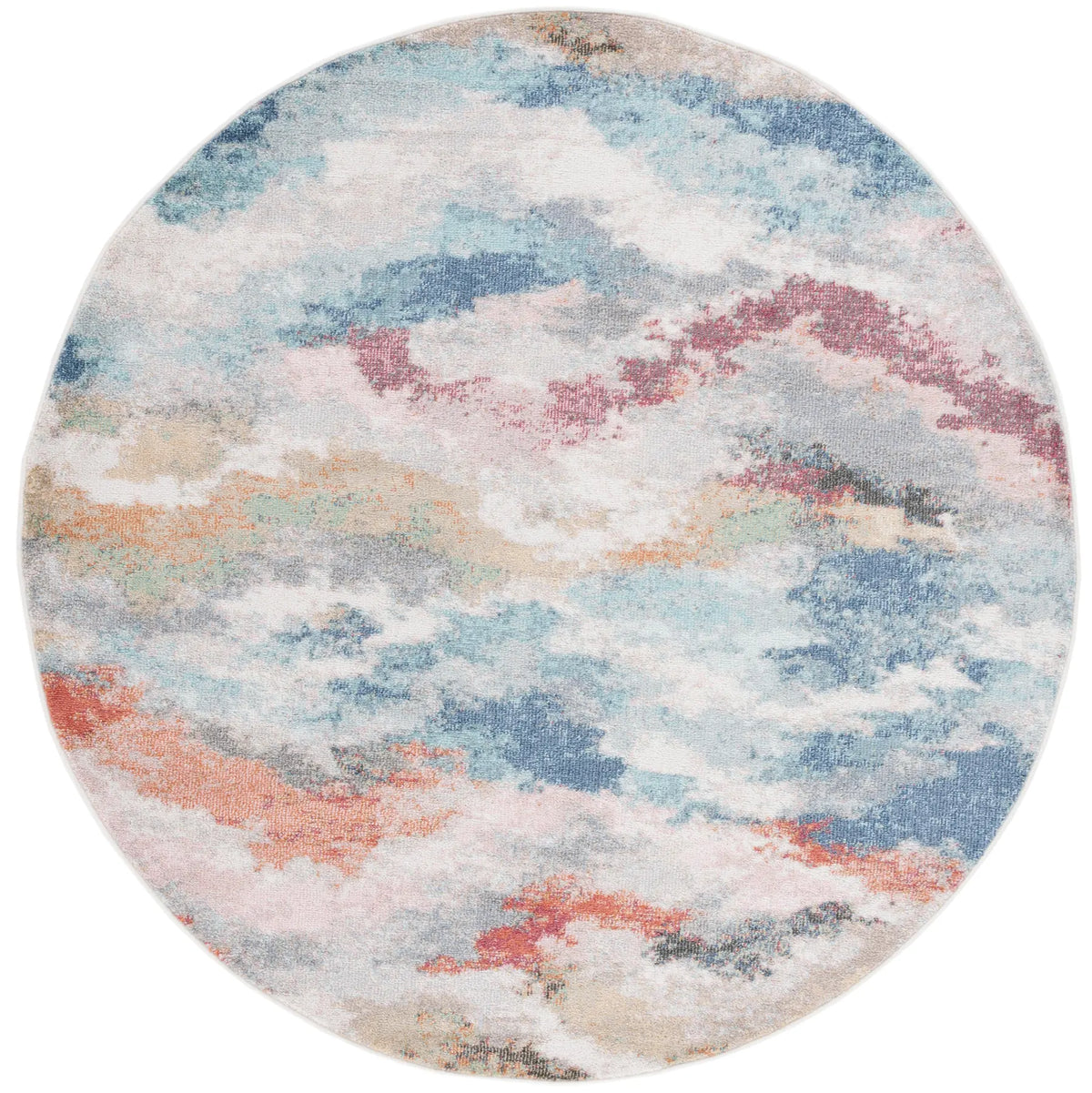 Safavieh Phoenix 500 6'-7" x 6'-7" Rug in Ivory / Blue Rust