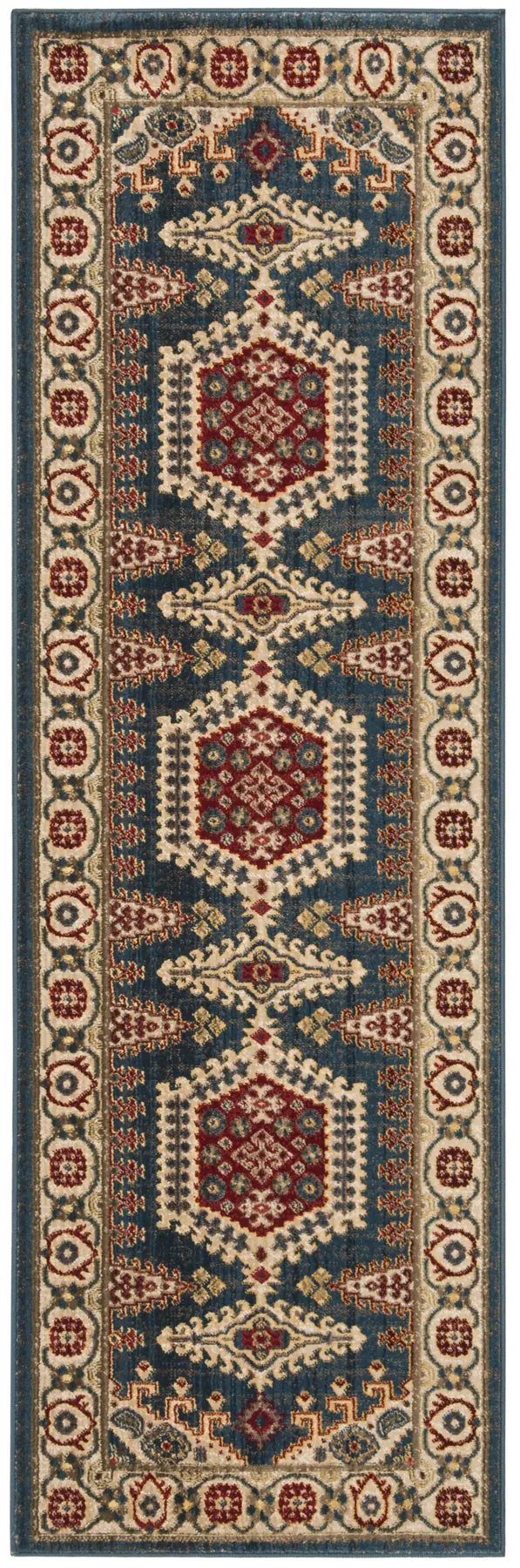 Safavieh Kashan 2'-6" x 8'-0" Rug in Navy Blue / Ivory
