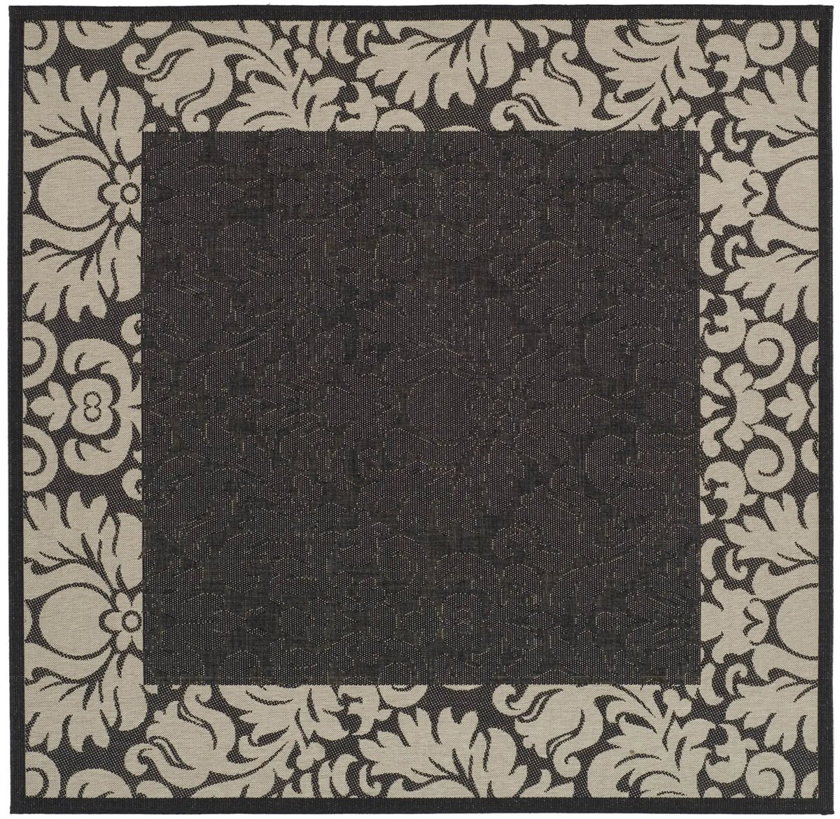 Safavieh Courtyard 7'-10" x 7'-10" Rug in Black / Sand