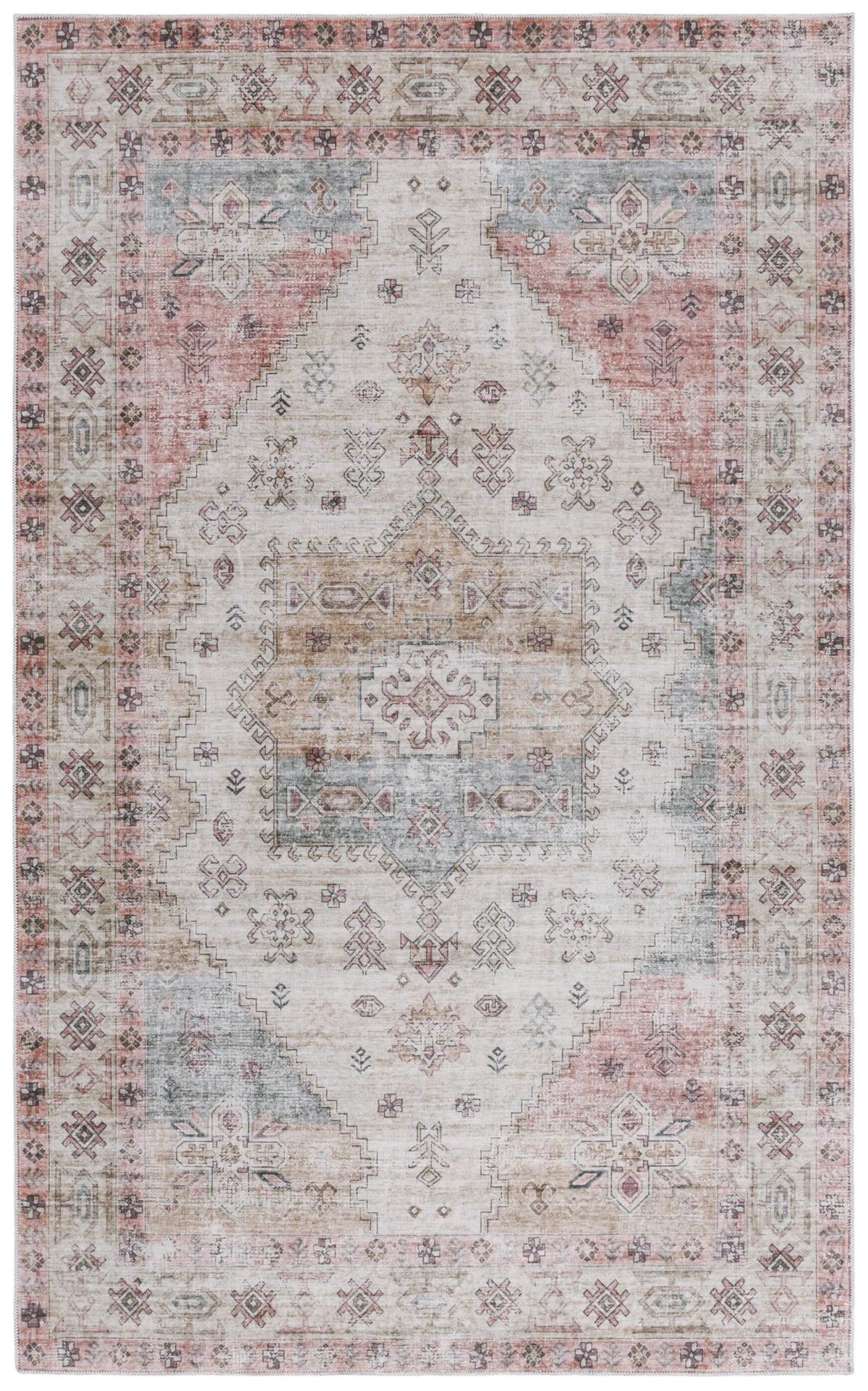 Safavieh Arizona 4'-0" x 6'-0" Rug in Olive / Red