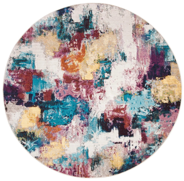 Safavieh Aria 6'-5" x 6'-5" Rug in Grey / Wine