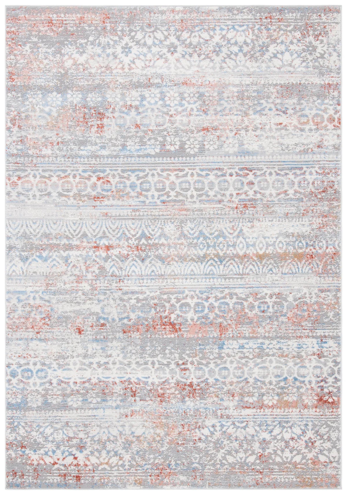 Safavieh Amelia 4'-5" x 6'-5" Rug in Grey / Rust
