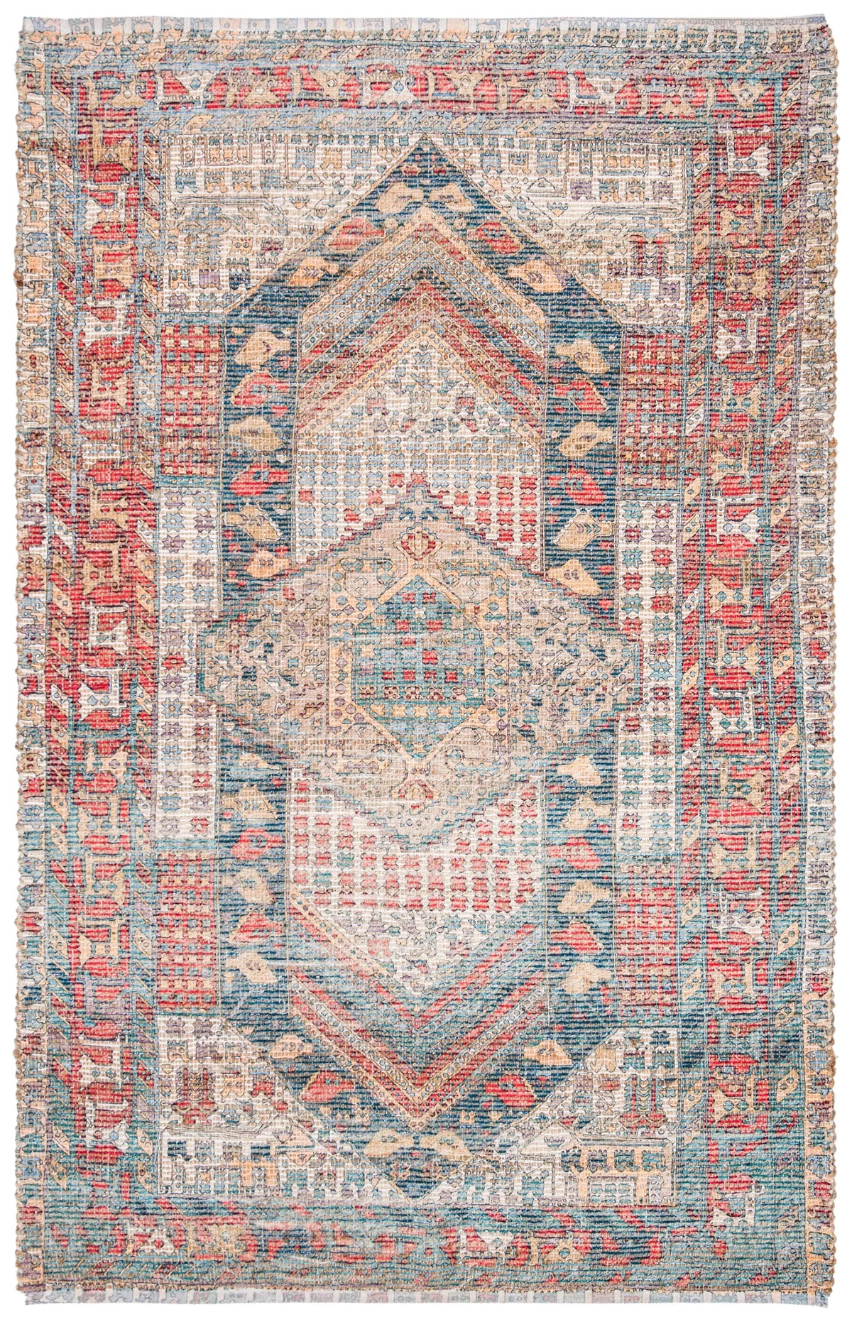 Safavieh Saffron 4'-0" x 6'-0" Rug in Fuchsia / Blue