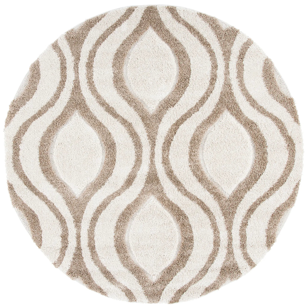 Safavieh Florida Shag 6'-7" x 6'-7" Rug in Ivory / Beige