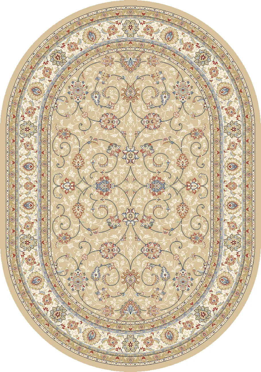 Dynamic Rugs Ancient Garden 57120 Lt Gold / Ivory Rugs - Oval