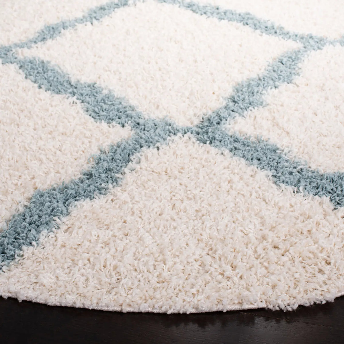 Safavieh Sgd-Dallas Shag 6'-0" x 6'-0" Rug in Ivory / Light Blue