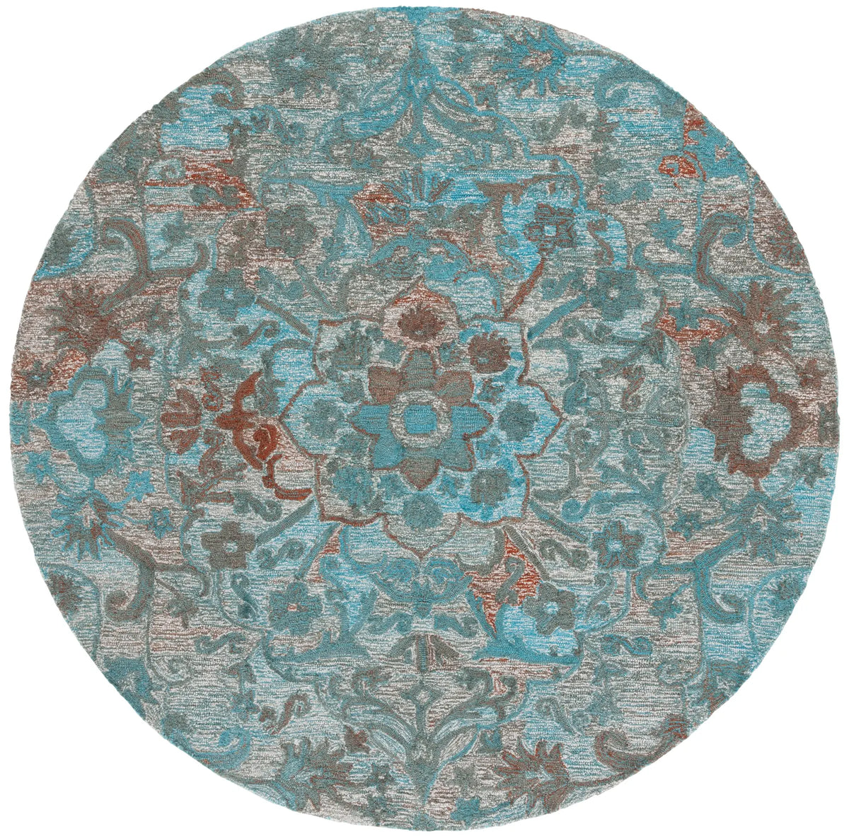 Safavieh Anatolia 6'-0" x 6'-0" Rug in Turquoise / Brown